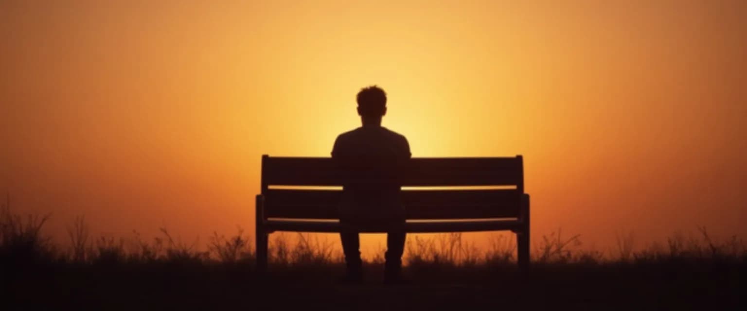Man thoughtfully processing emotions after first heartbreak with supportive friends