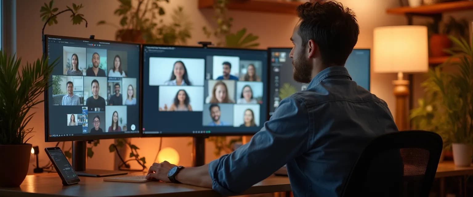 Professional demonstrating examples of social awareness in emotional intelligence during a virtual meeting