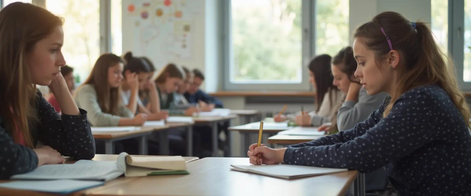 Students engaging in self awareness program activities independently in a classroom setting
