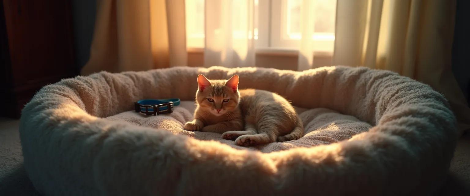 Person coping with loss of cat while experiencing unexpected emotions during pet grief