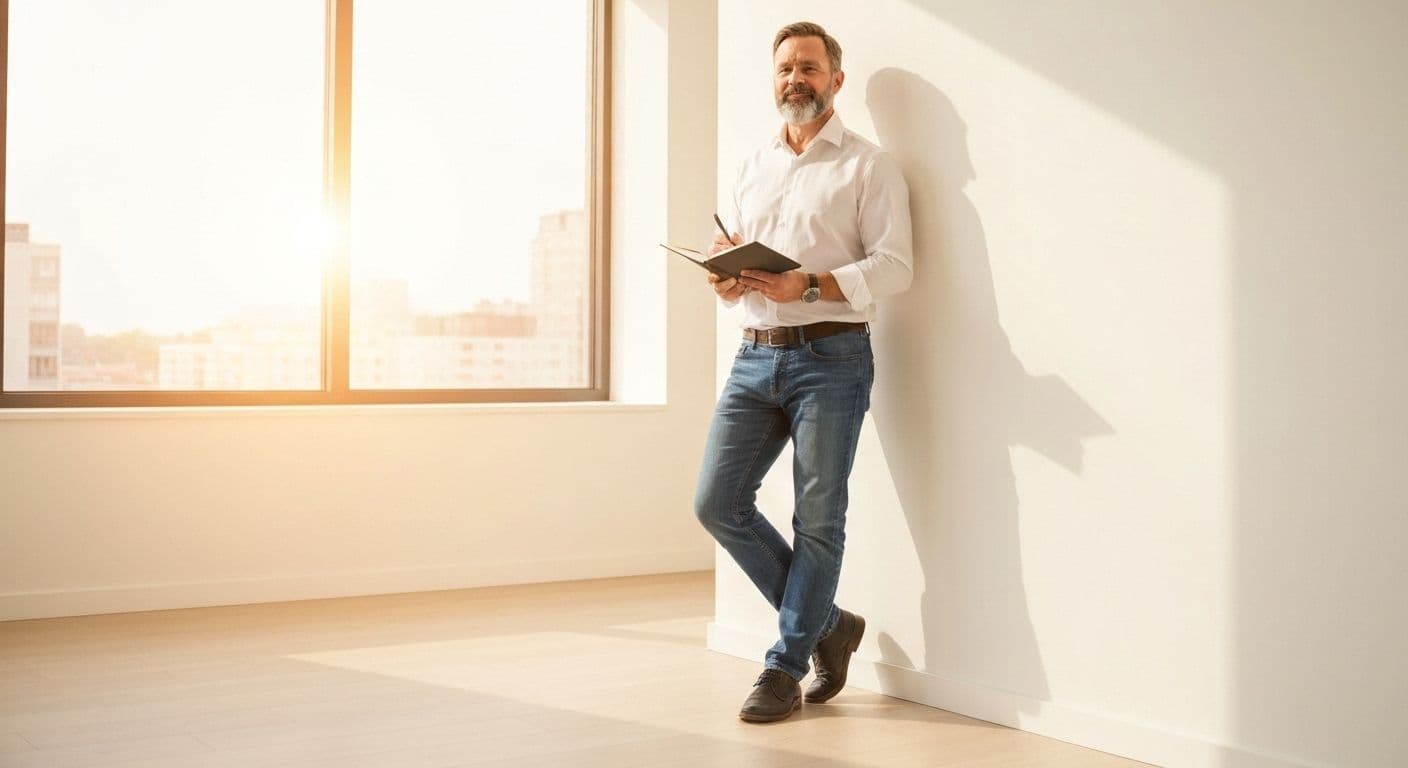 Person creating a personalized happiness blueprint after breakup, redefining contentment beyond relationships