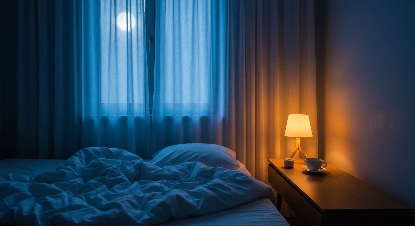 Person lying in bed at night experiencing heartbreak and heartache, representing the intensified emotional pain during evening hours