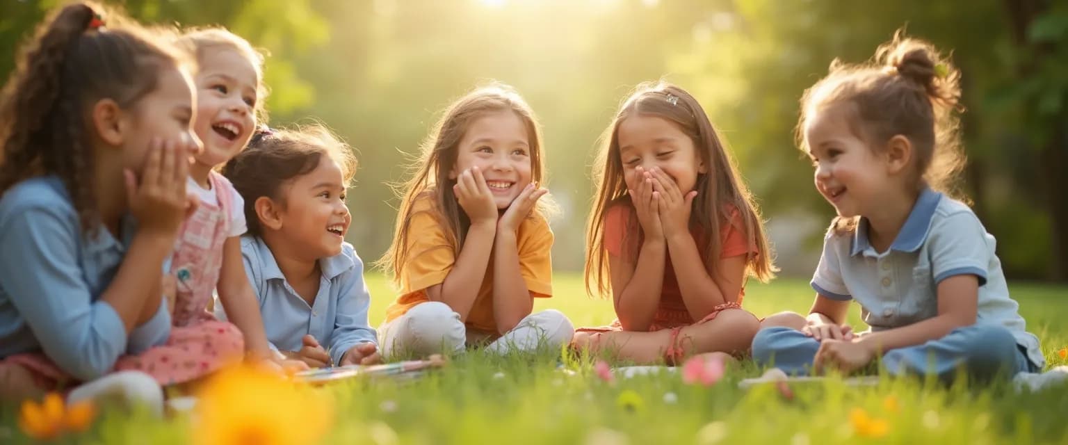 Children playing screen-free games for teaching self-awareness and emotional intelligence