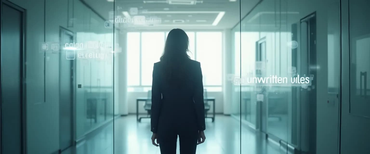 First-generation professional managing anxiety in corporate workplace environment