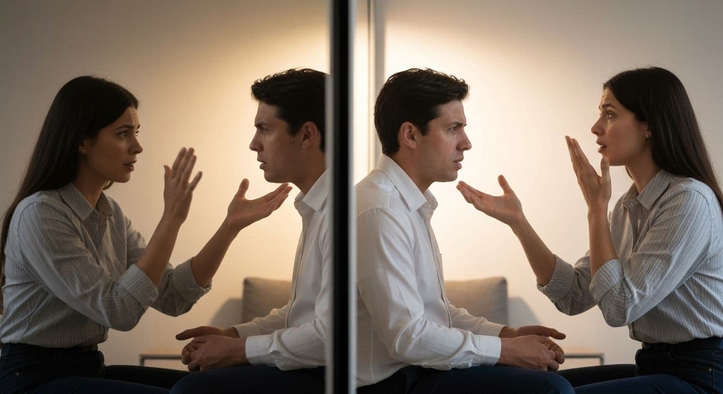 Person reflecting on awareness of the self in the other during a conversation, showing empathetic understanding