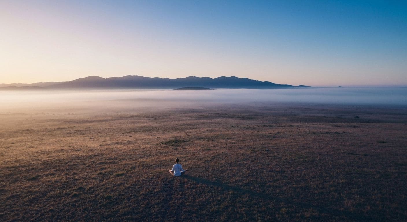 Person practicing big mind perspective to handle daily stress with calm awareness