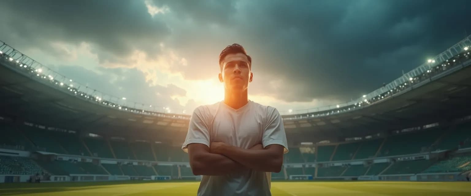 Athlete demonstrating the undefeated mind through focused concentration during competition