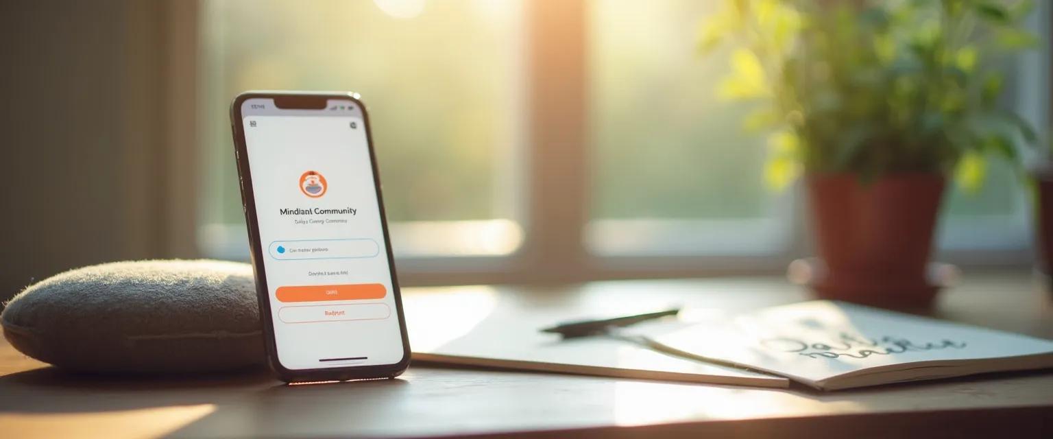 Person practicing mindfulness meditation while browsing Reddit mindfulness communities on mobile