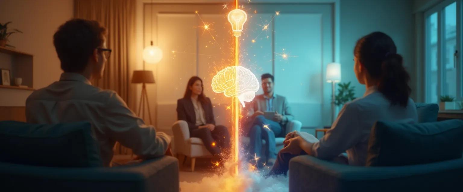 Professional comparing coaching and emotional intelligence development with therapy approaches