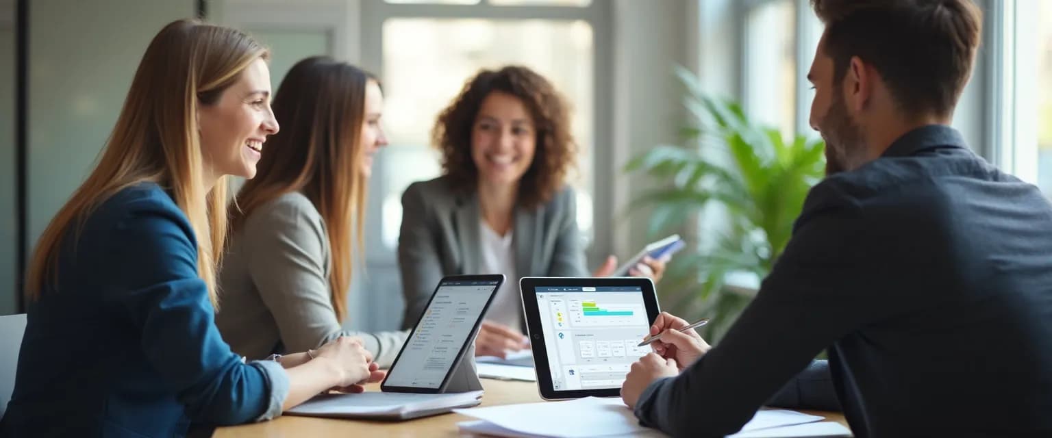Modern app HR interface showing employee onboarding dashboard with progress metrics