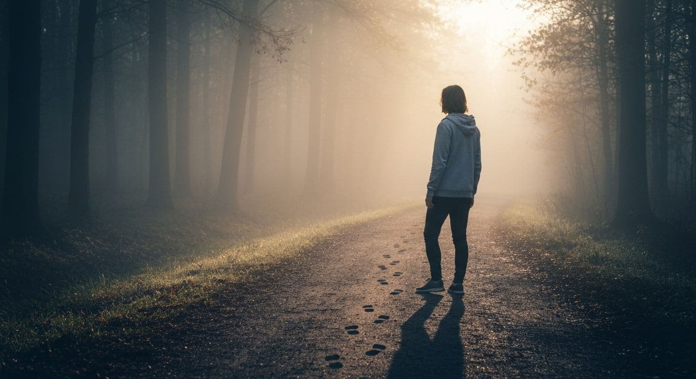 Person looking forward confidently, illustrating how to let go of a past relationship and embrace new beginnings