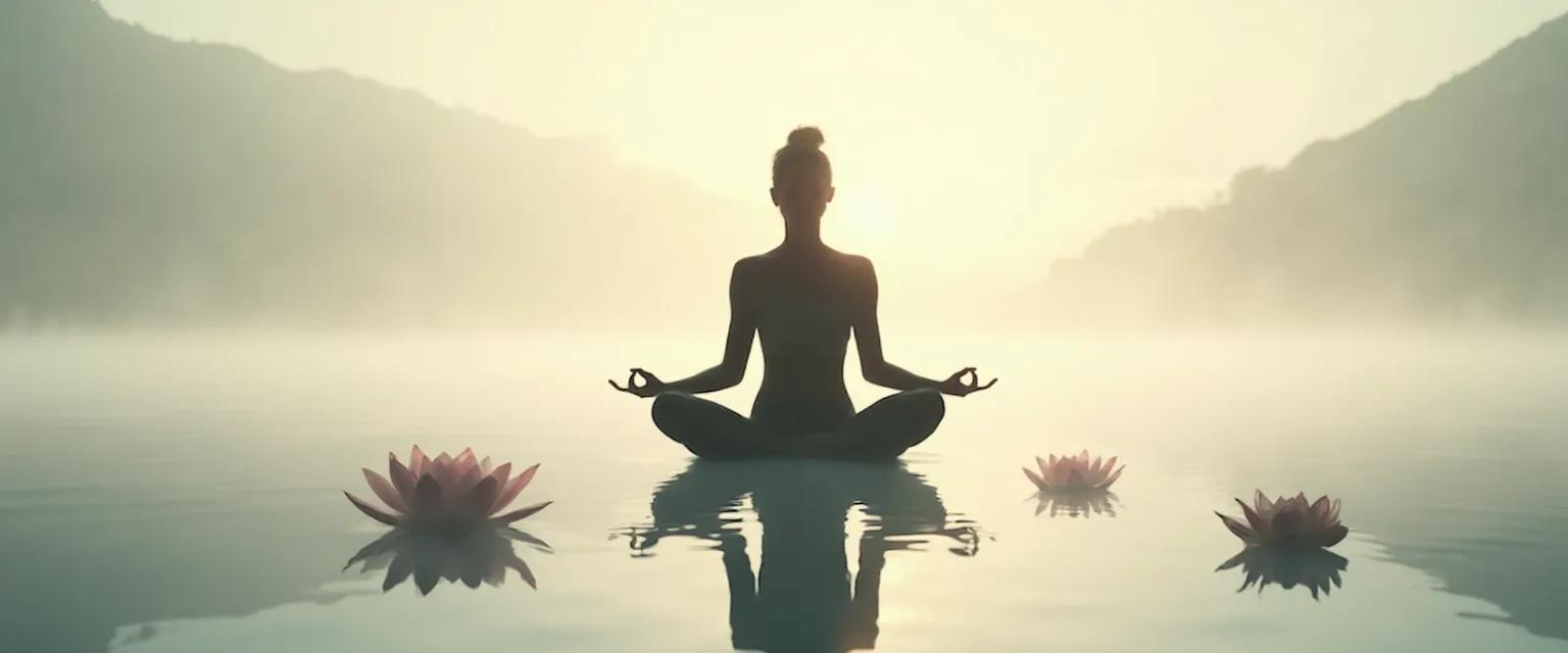 Person practicing mindself meditation with a peaceful expression