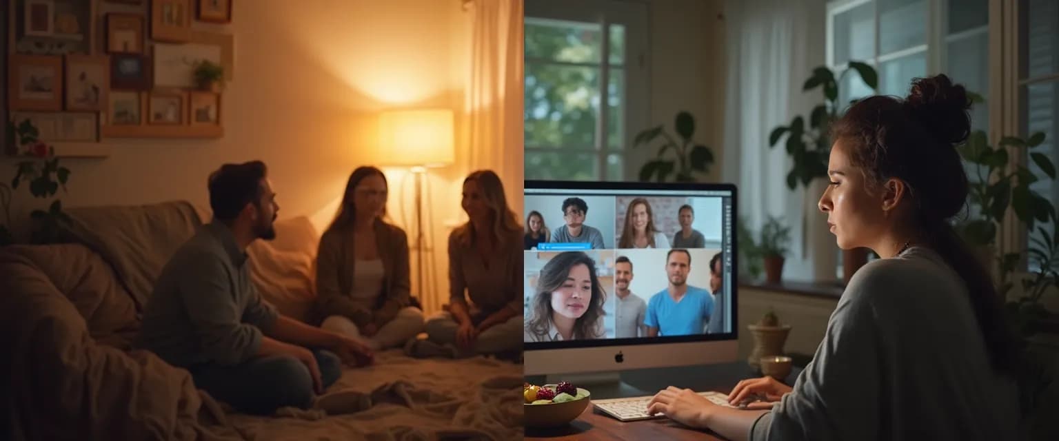Person choosing between virtual and in-person GriefShare groups to find support for their grief journey