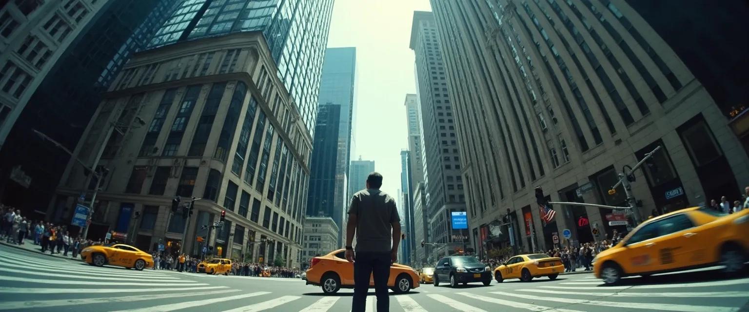 Person navigating urban environment with visible anxiety triggers in city design