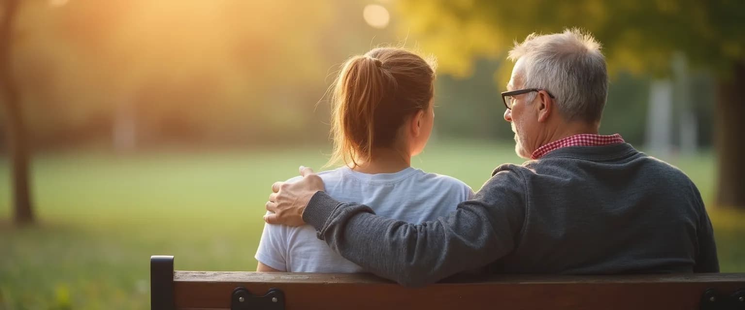 Supportive person comforting someone who lost a friend with meaningful phrases
