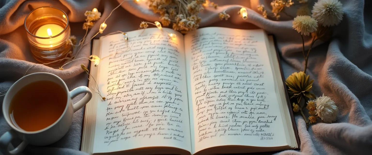 Open breakup journal with healing prompts and colorful pen for emotional recovery