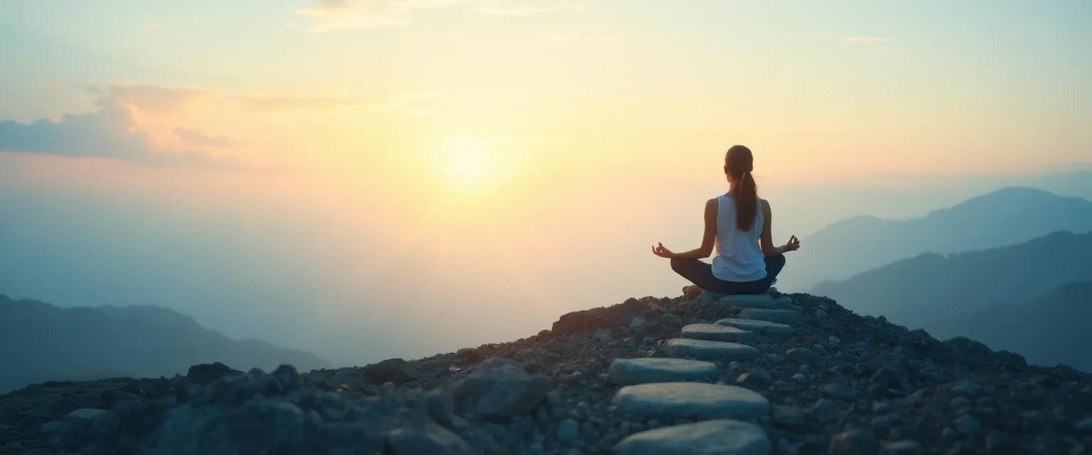 Woman practicing daily exercises for the resilient mind and emotional strength