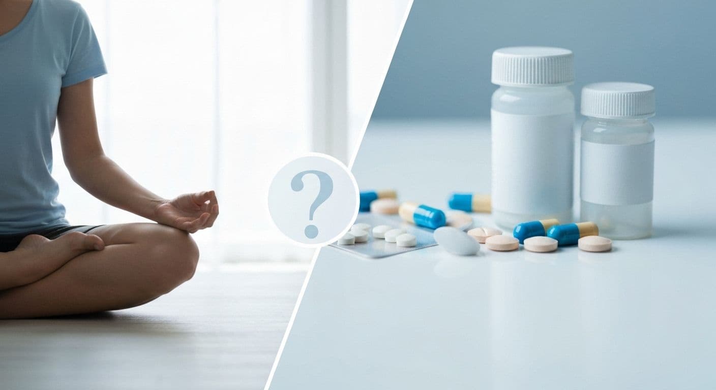 Person practicing mindfulness meditation for ADHD symptom management