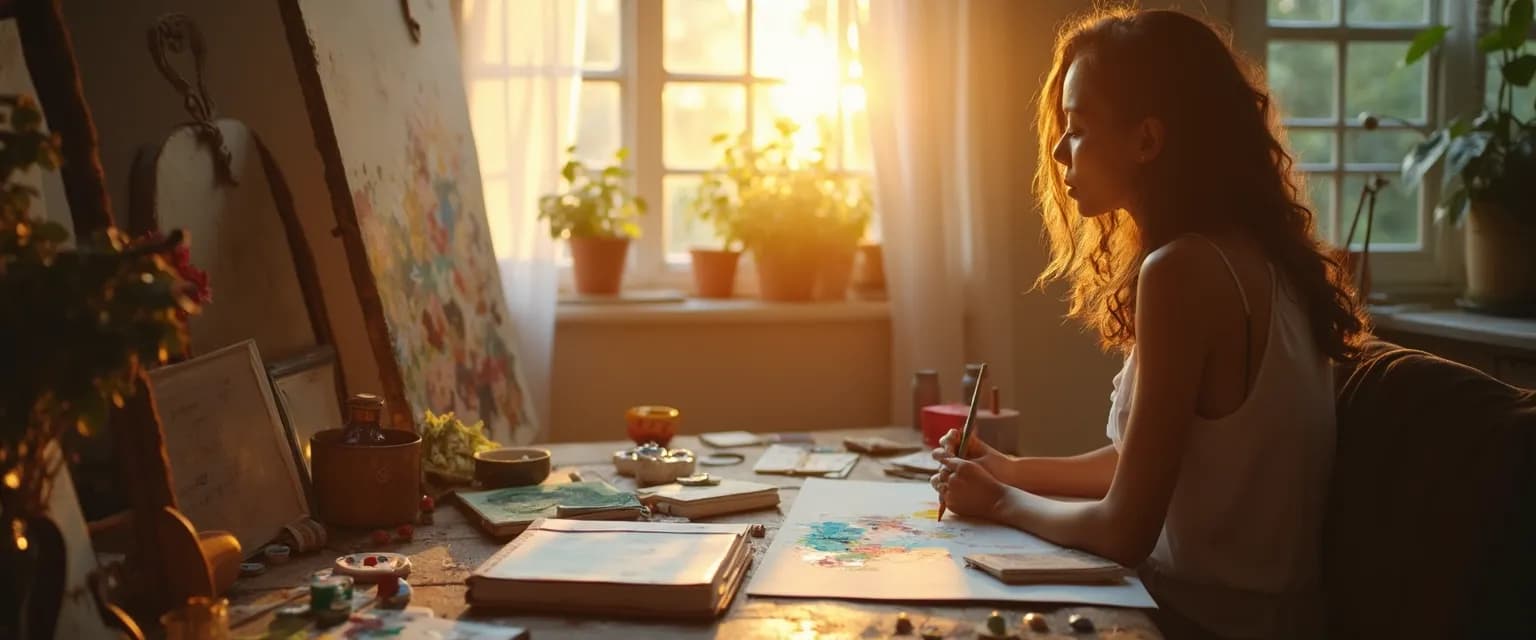 Person expressing creativity while getting through a breakup