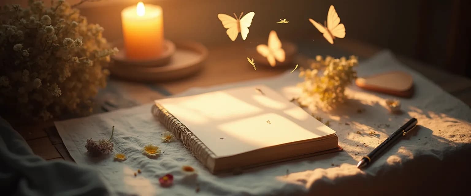 Person writing in notebook using grief writing prompts for emotional healing