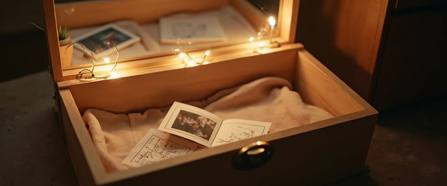 Memory box filled with meaningful items as a gift for what to get someone who lost a loved one
