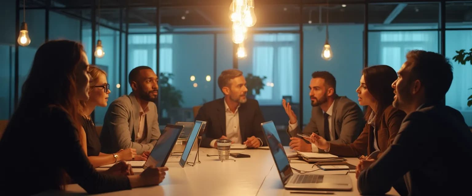 Team members demonstrating examples of self awareness in the workplace during a collaborative meeting