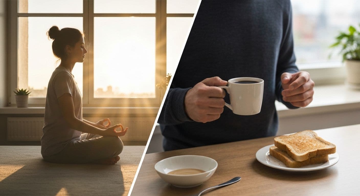 Person reflecting on morning routine for self discovery and awareness about their authentic personality