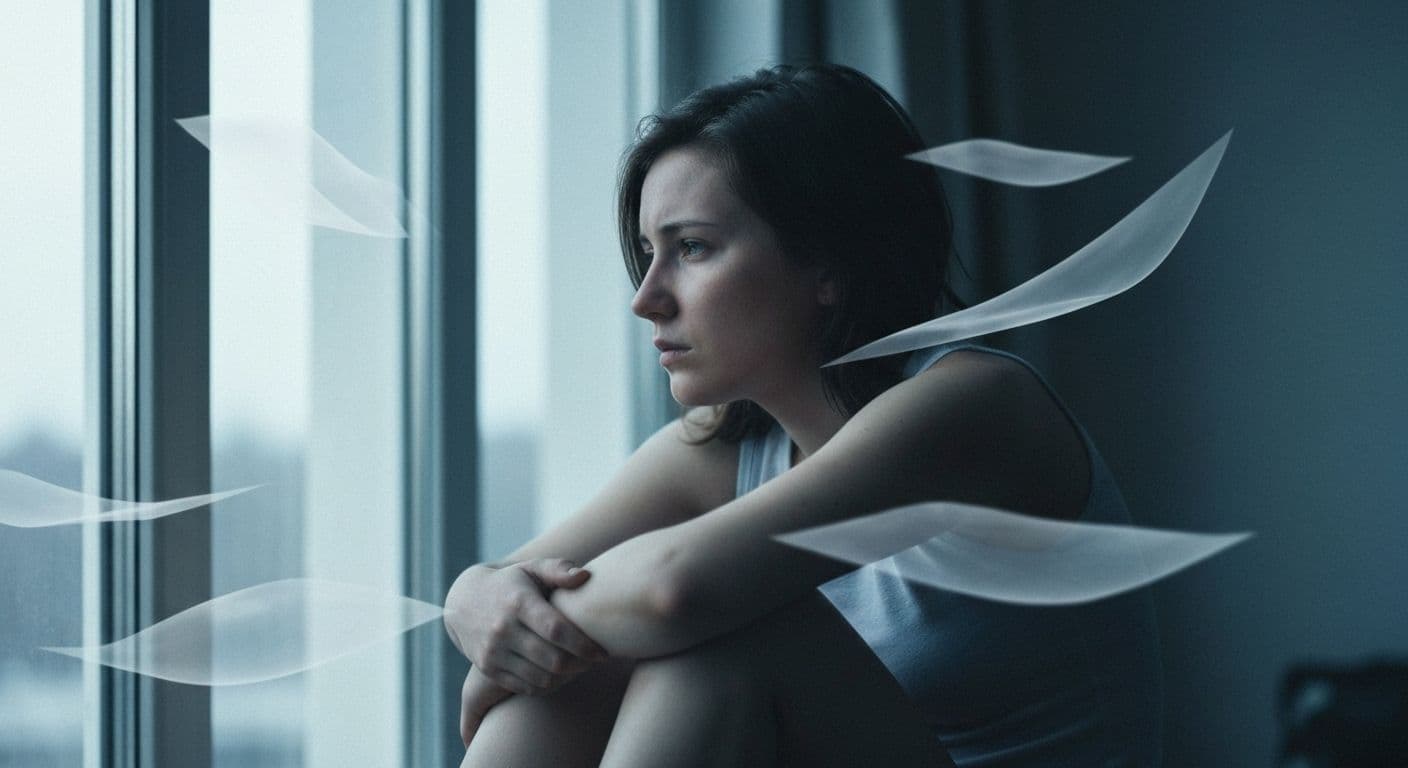 Person experiencing anticipatory grief while managing complex emotions and future uncertainty