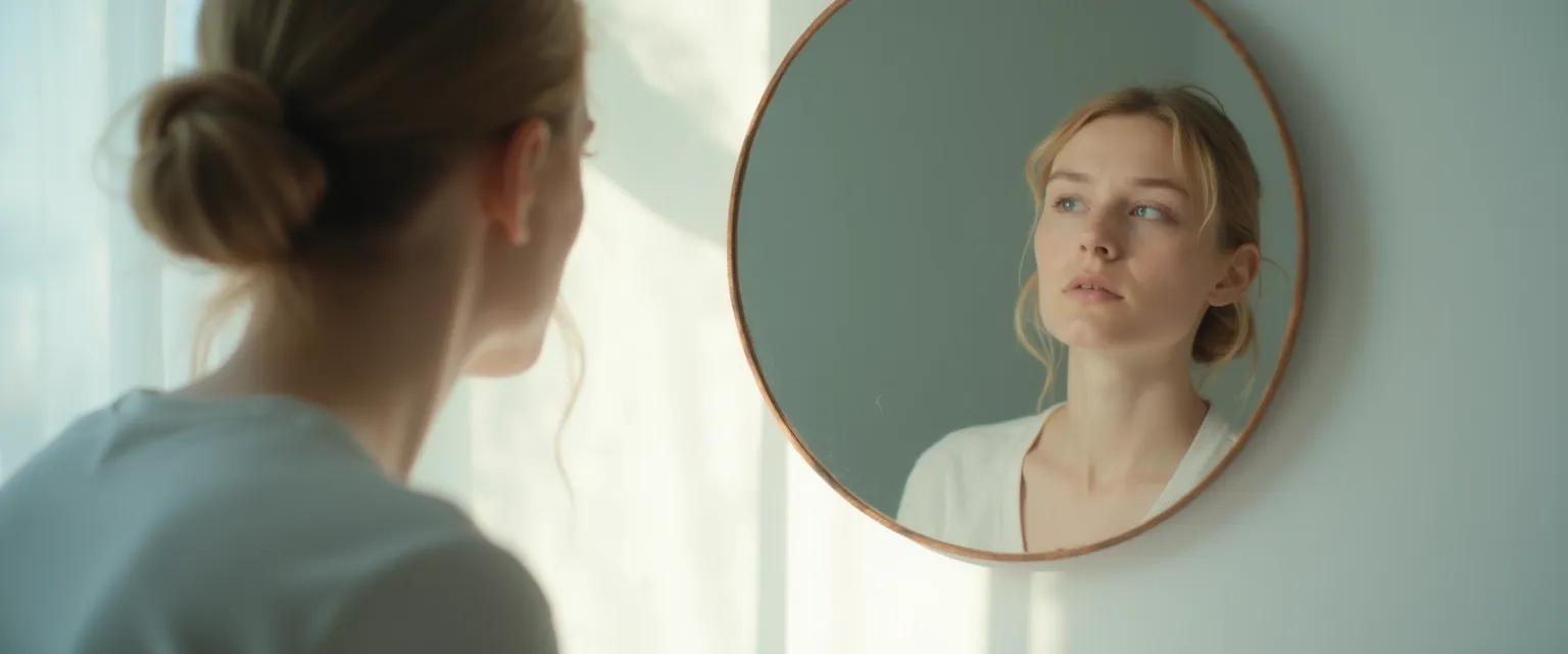 Person engaged in everyday activities that measure self-awareness