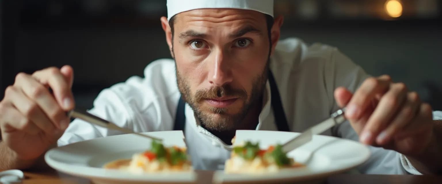 Professional chef demonstrating the best breakup advice through cooking techniques