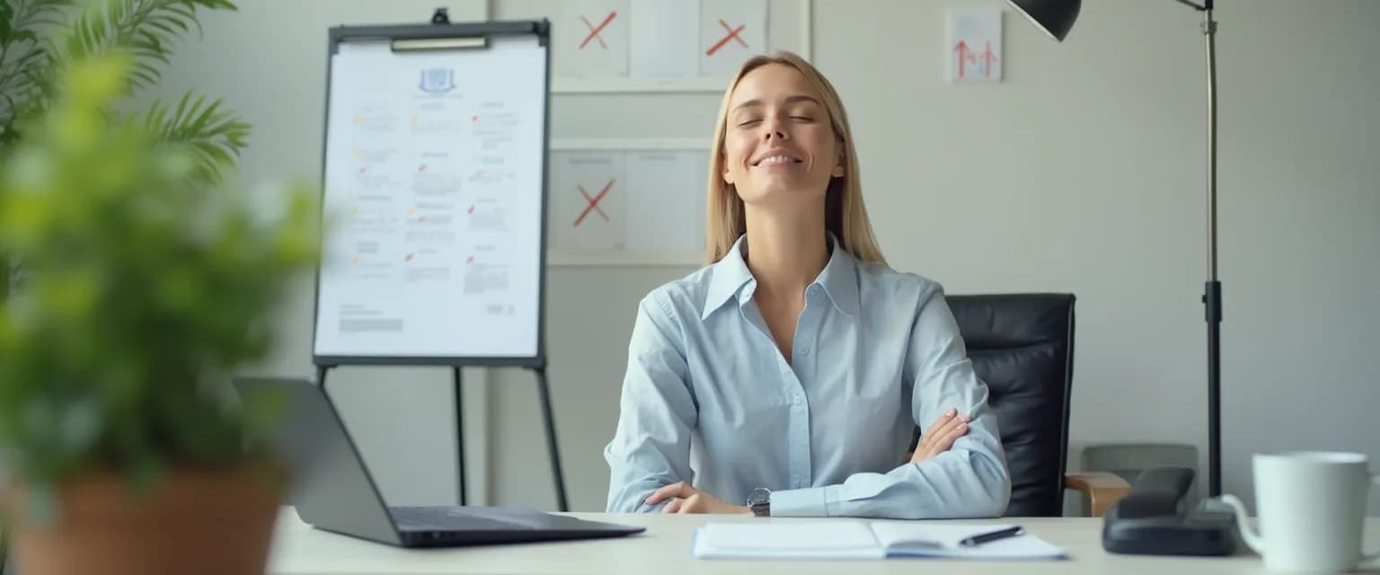 Manager practicing emotional intelligence exercises between meetings