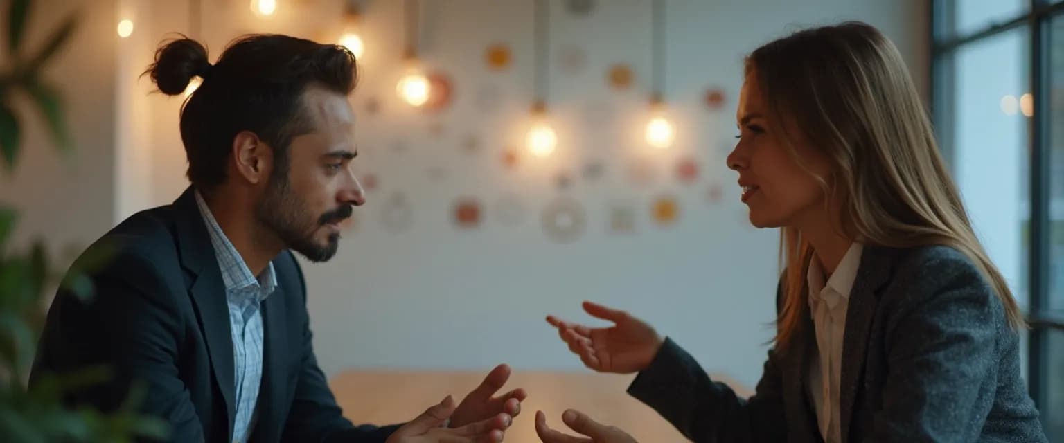 Professional navigating workplace scenarios using emotional intelligence components: self-awareness, self-management, social awareness, and relationship management