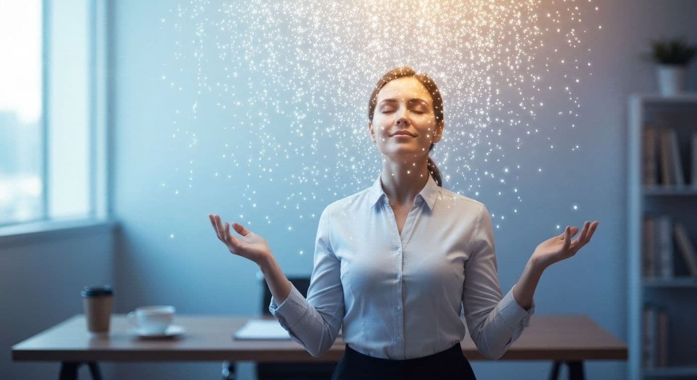Person practicing mindshower technique during afternoon break for mental clarity and energy boost