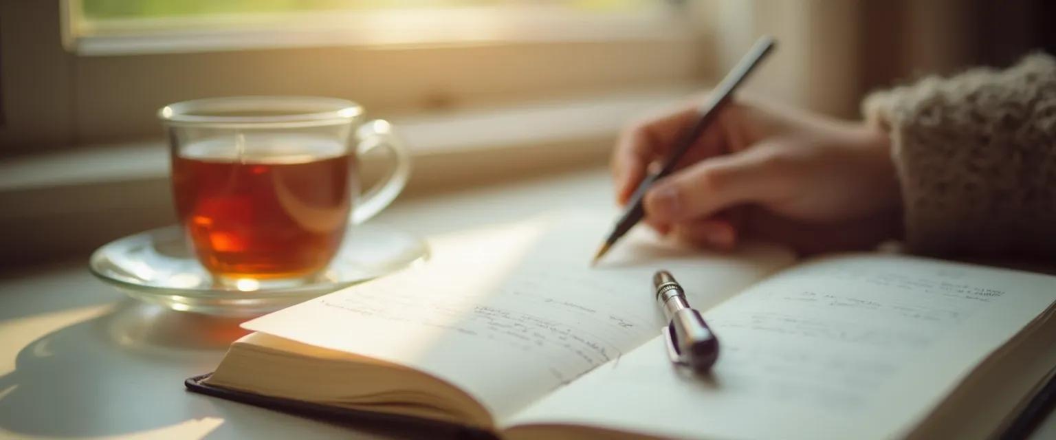 Person doing quick journaling to improve self awareness and self esteem