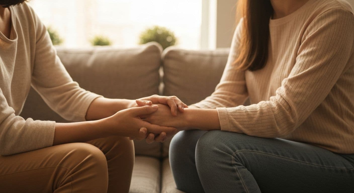Woman writing heartfelt message for sympathy card loss of husband with genuine care and thoughtfulness