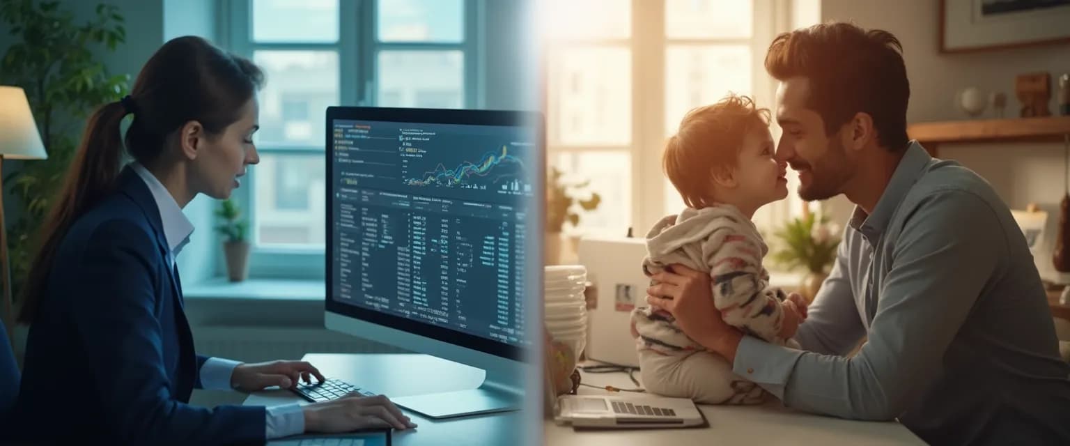 Working parent using intelligence and emotional intelligence to balance home and office responsibilities