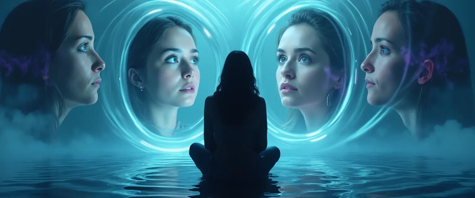 Person practicing EQ and self-awareness through mirror reflection exercise