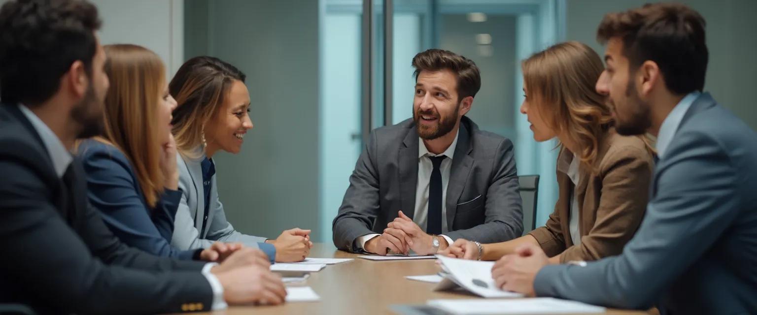 Leader applying emotional intelligence during team conflict resolution