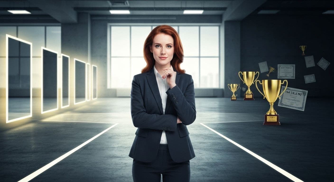 Professional reflecting on self-awareness as the key to success in career growth