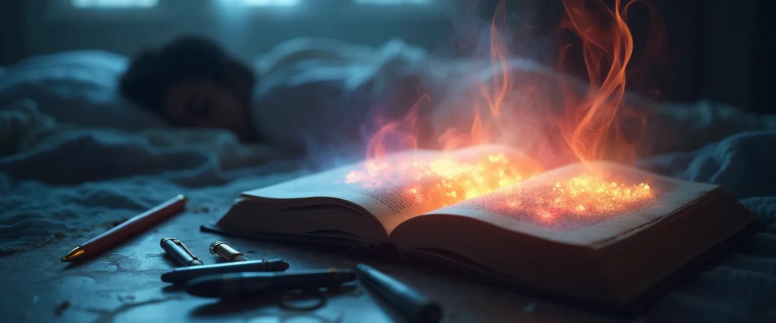 Person writing in dream journal to access the unconscious mind