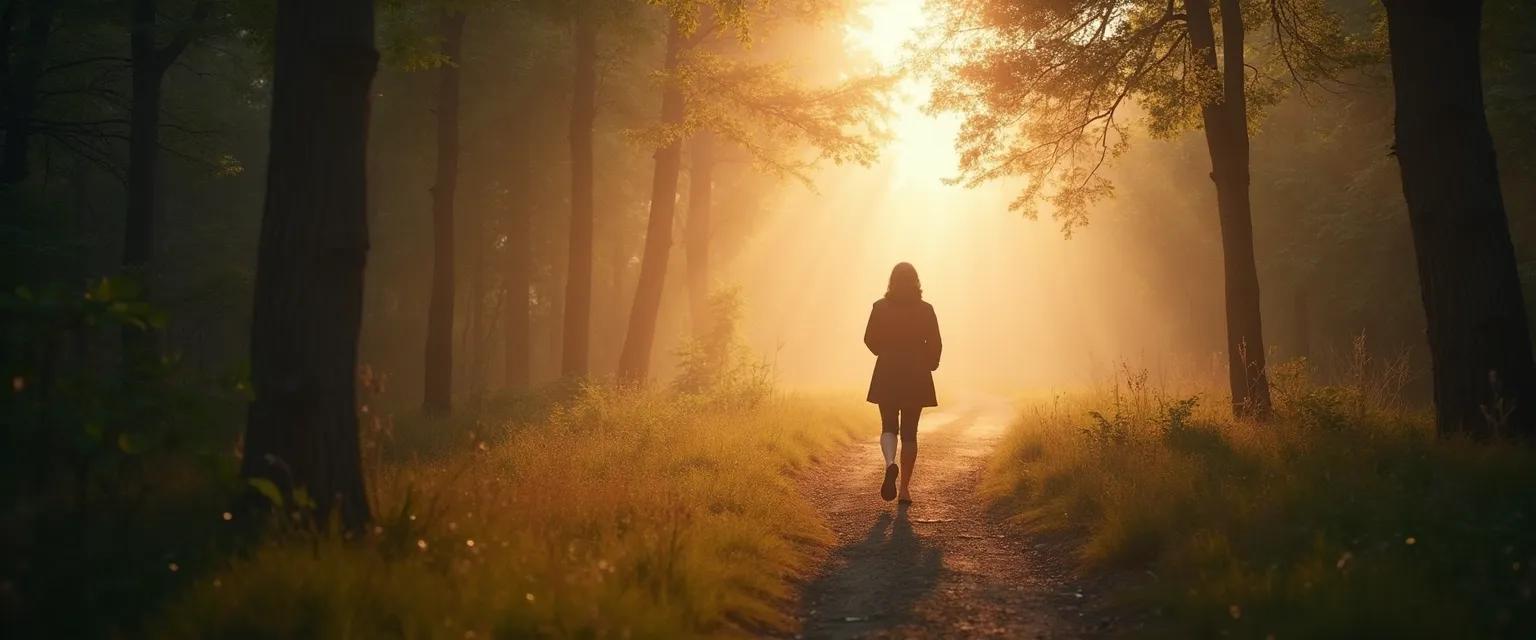 Person engaging in physical activity helping with grief recovery outdoors