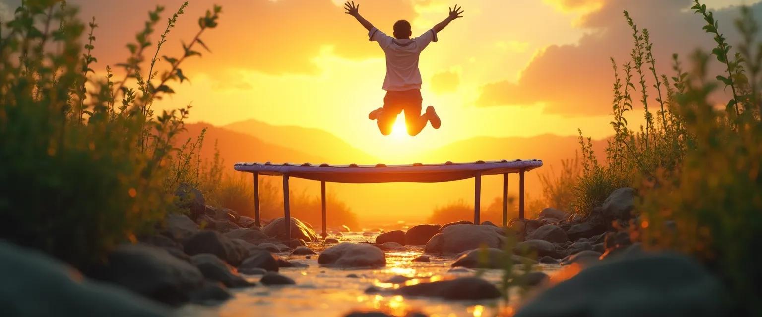 Person climbing upward on a spiral staircase representing resilience and happiness practices