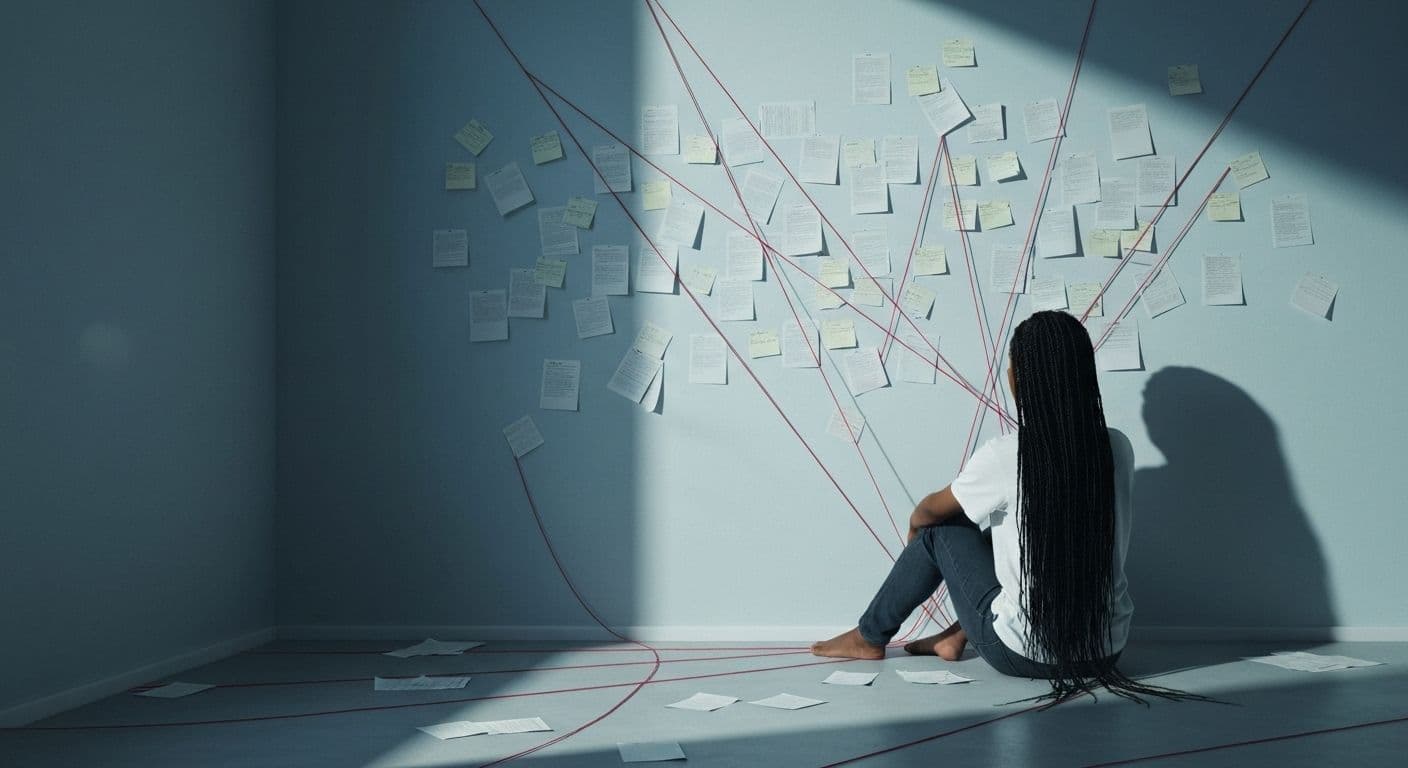 Person working through INTP breakup recovery by redirecting analytical thoughts toward healing and growth