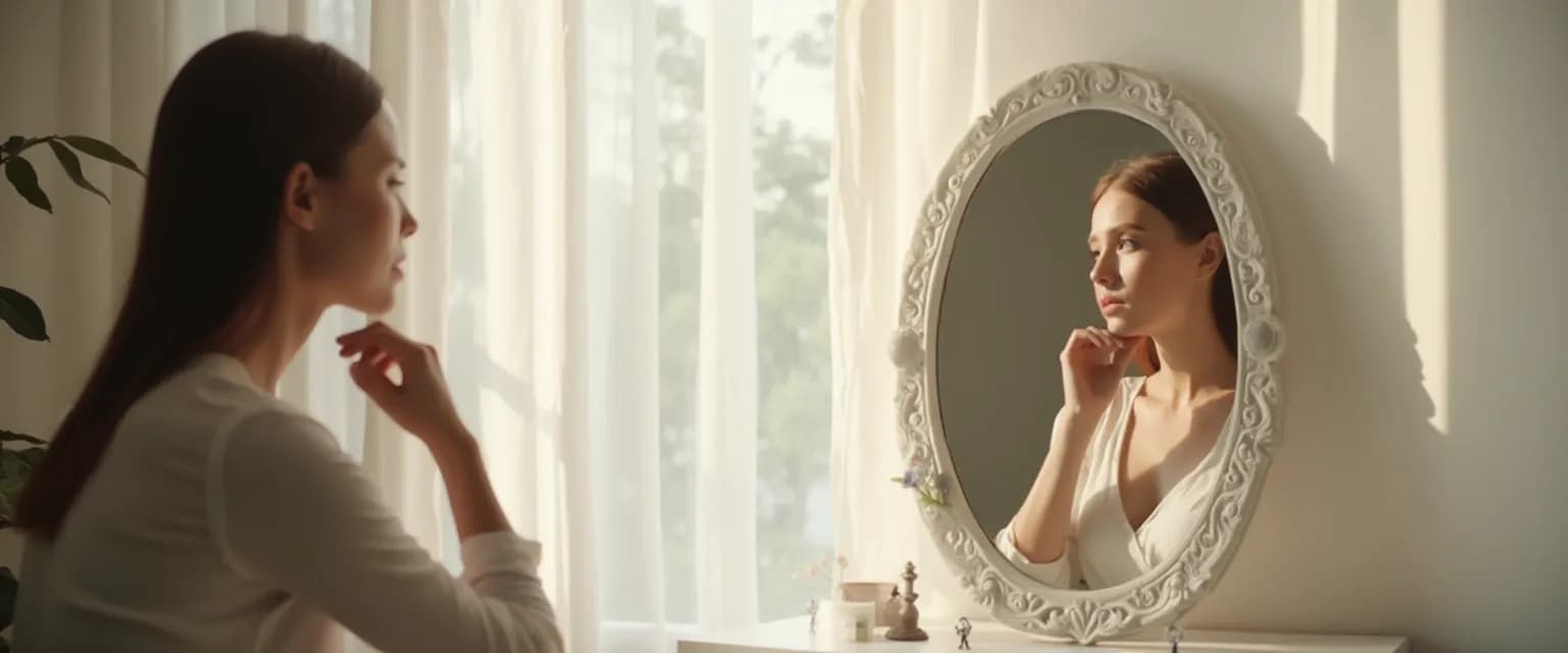 Person practicing self-awareness and development techniques in daily life