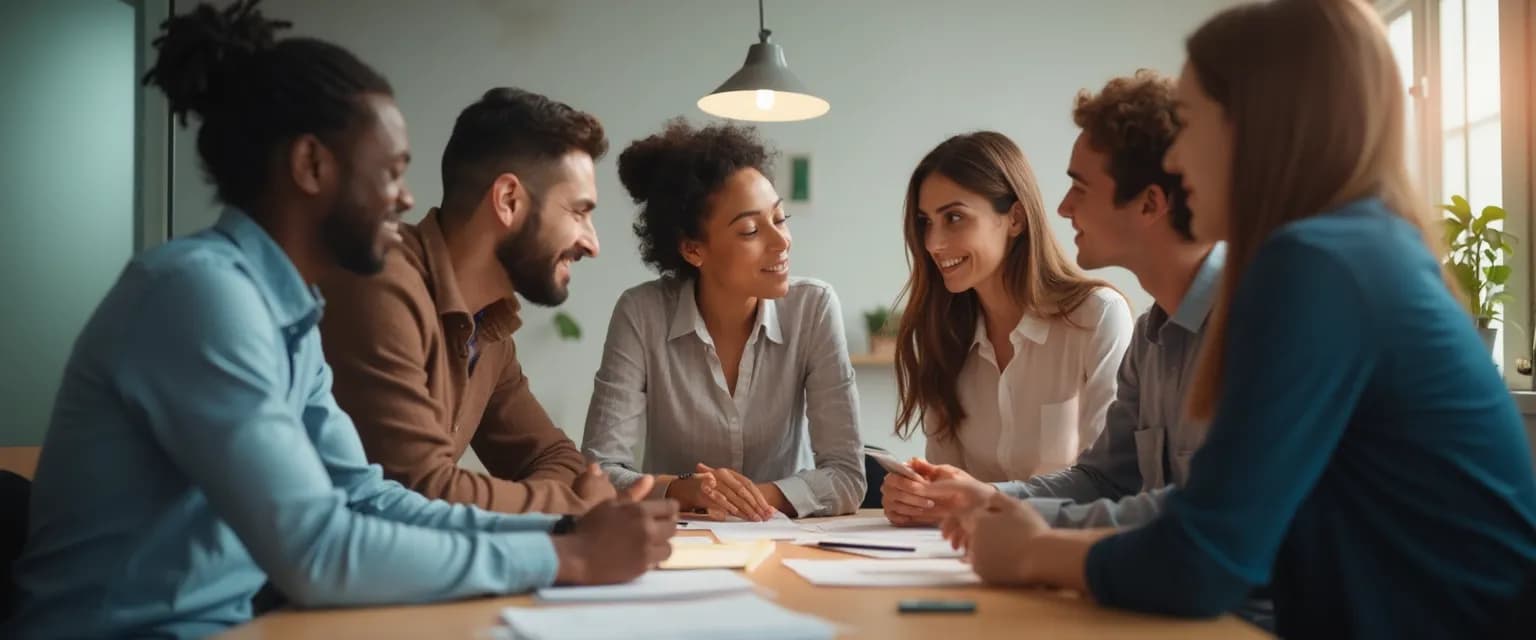 Team demonstrating the importance of emotional intelligence in the workplace through collaboration