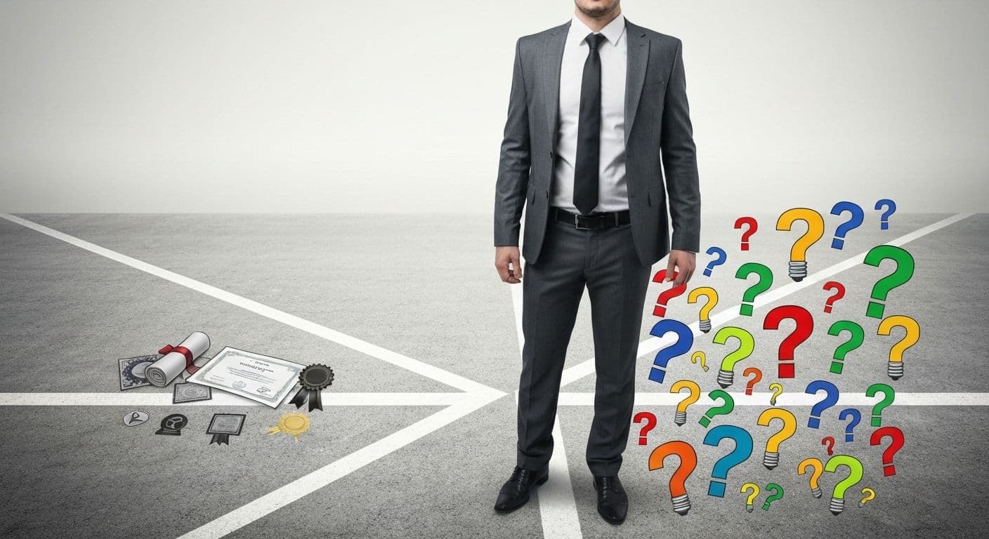 Professional adopting beginner's mindset to overcome mental rigidity and rediscover curiosity in familiar situations