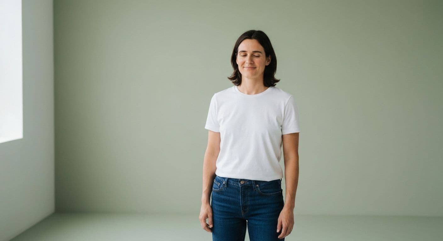 Person experiencing spiritual self connection and increased self-awareness through nature walk without meditation