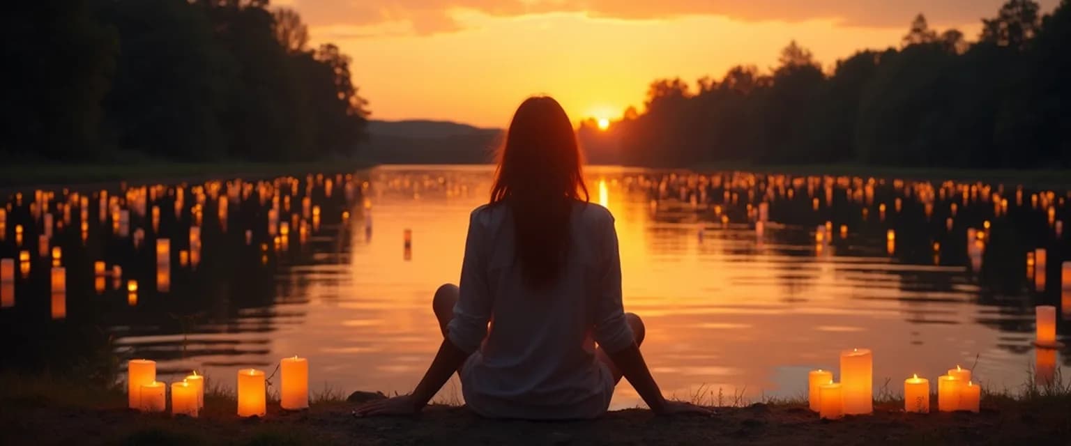Person performing a mindful ritual for moving on from heartbreak by releasing symbolic object