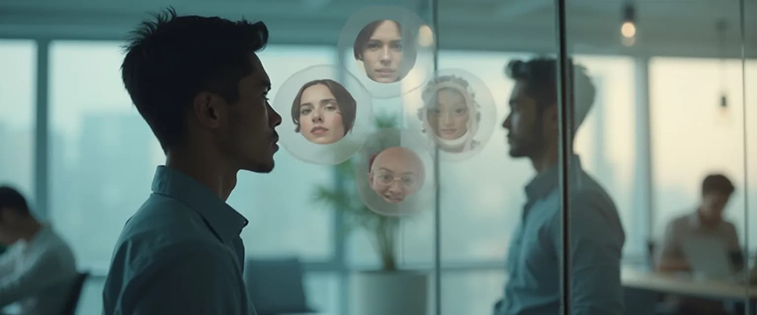 Professional using Goleman self-awareness techniques during a workplace meeting