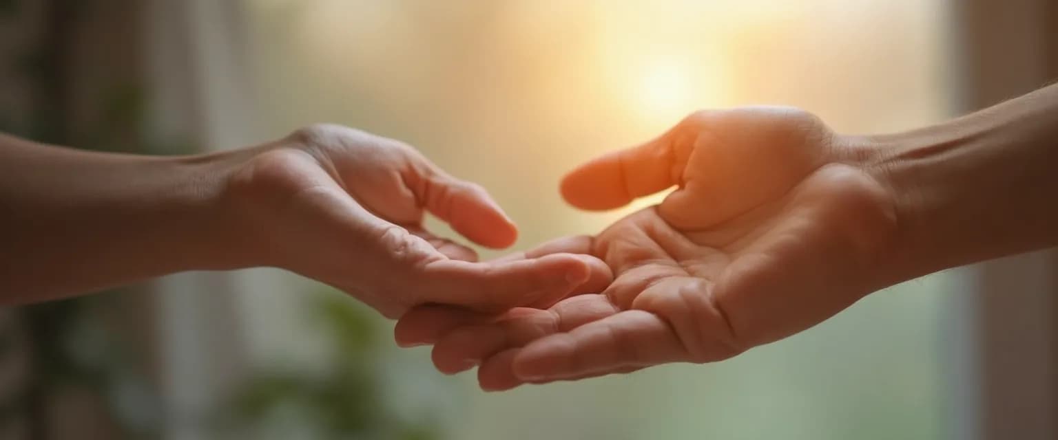 Person receiving comforting hug while experiencing the painful symptoms of heartbreak
